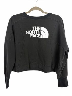 The North Face Boxy Logo Cropped Crewneck Sweatshirt Black Women’s Medium